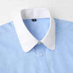 Élégance Masculine | Chemise en Coton Bleu et Blanc avec Col Classique | Polyvalente pour Toutes Occasions 10