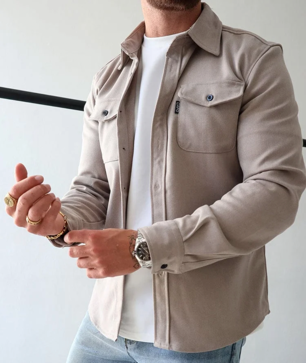 Eclipse Automne | Chemise Homme Classique à Manches Longues avec Poignets Ajustables | Élégance Polyvalente 11