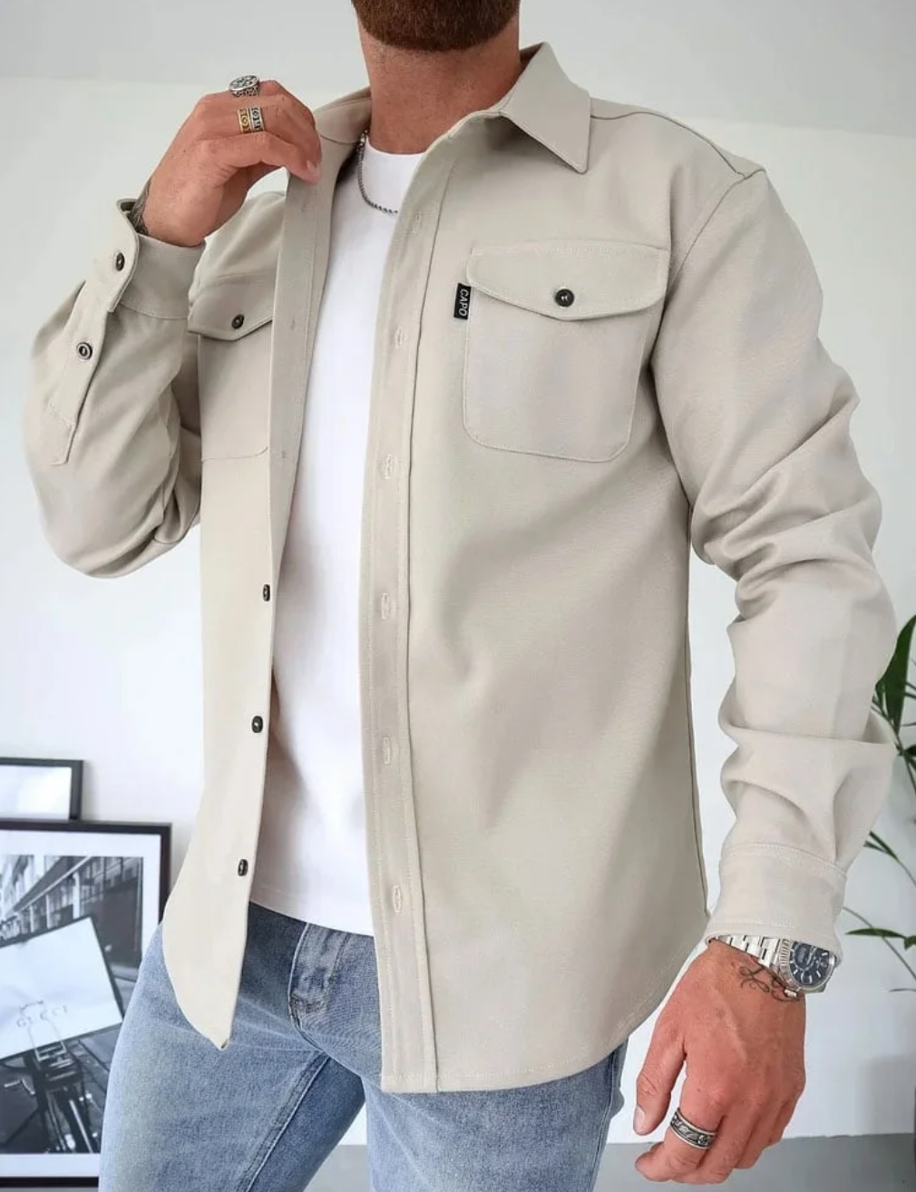 Eclipse Automne | Chemise Homme Classique à Manches Longues avec Poignets Ajustables | Élégance Polyvalente 14