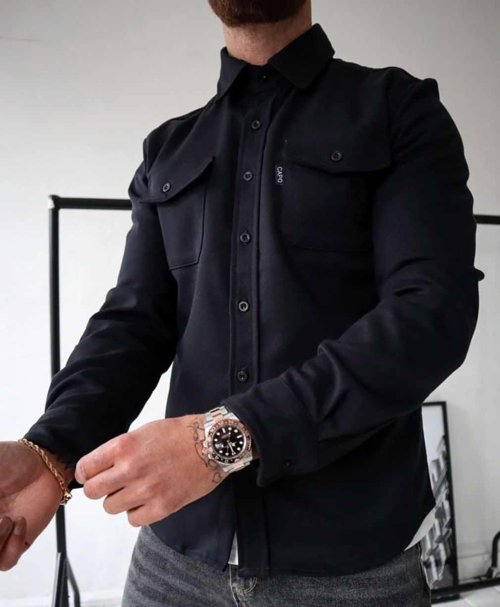 Eclipse Automne | Chemise Homme Classique à Manches Longues avec Poignets Ajustables | Élégance Polyvalente 15