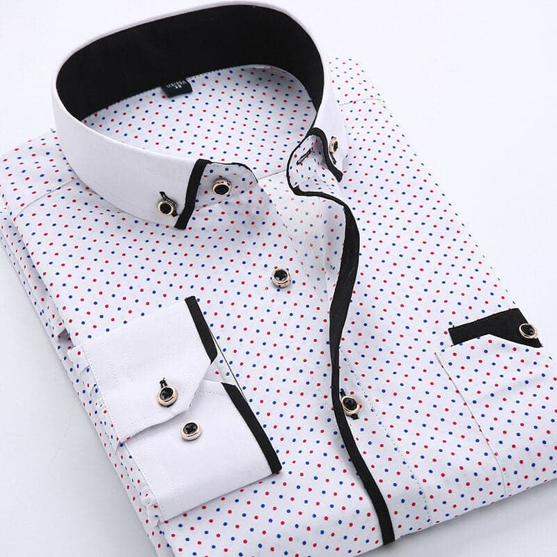 Chemise Homme à Motifs avec Détails Contrastés | Élégance et Confort pour le Bureau 7
