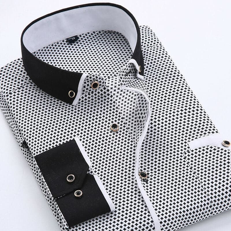Chemise Homme à Motifs avec Détails Contrastés | Élégance et Confort pour le Bureau 8
