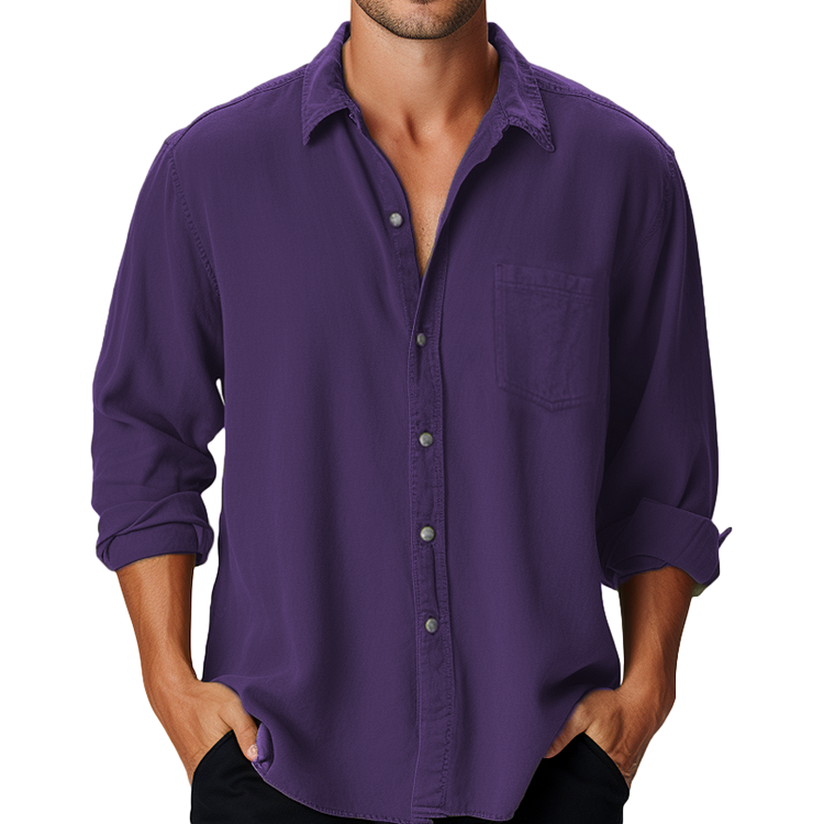 Harmonie Urbaine | Chemise Homme à Manches Longues avec Col Classique | Élégance Décontractée pour Toutes Occasions 16