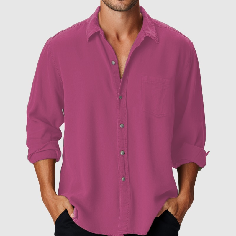Harmonie Urbaine | Chemise Homme à Manches Longues avec Col Classique | Élégance Décontractée pour Toutes Occasions 18
