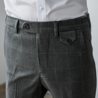 Pantalon Habillé à Carreaux Slim Fit en Polyester Viscose | Élégance et Confort Quotidien 5