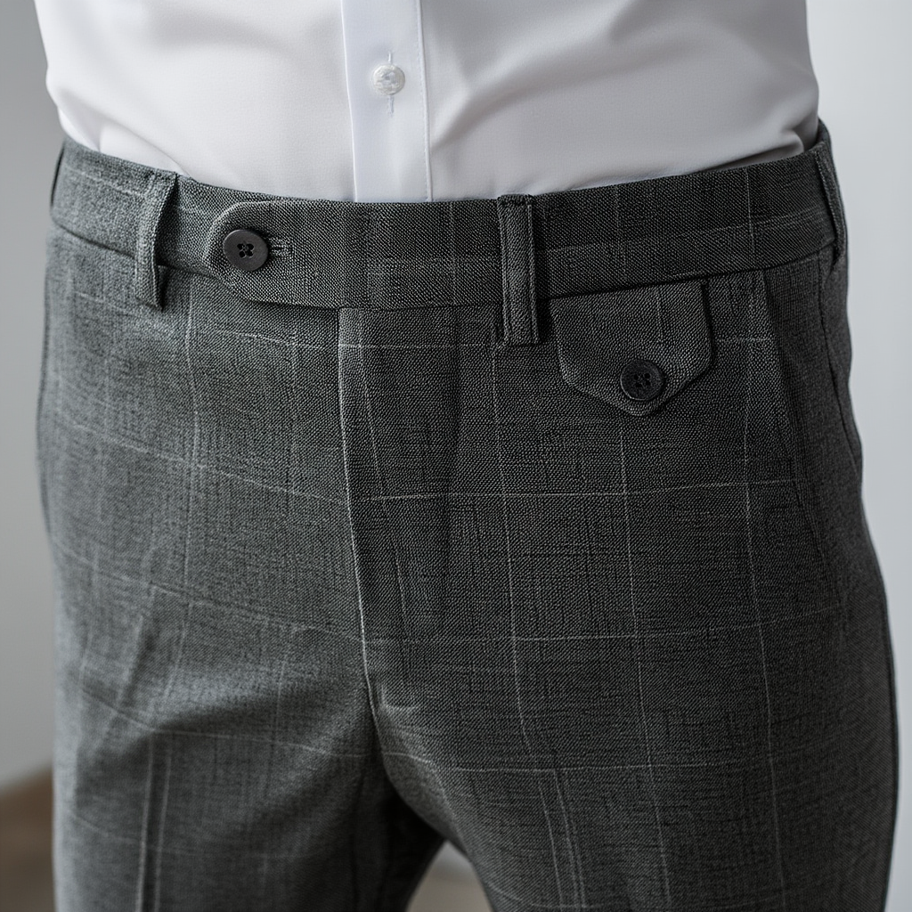 Pantalon Habillé à Carreaux Slim Fit en Polyester Viscose | Élégance et Confort Quotidien 5