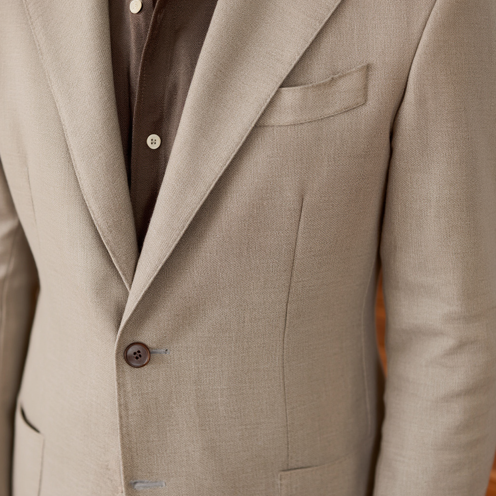FirenzeLumière | Veste en Lin Slim pour Homme avec Doublure Partielle | Élégance et Confort pour les Événements 5