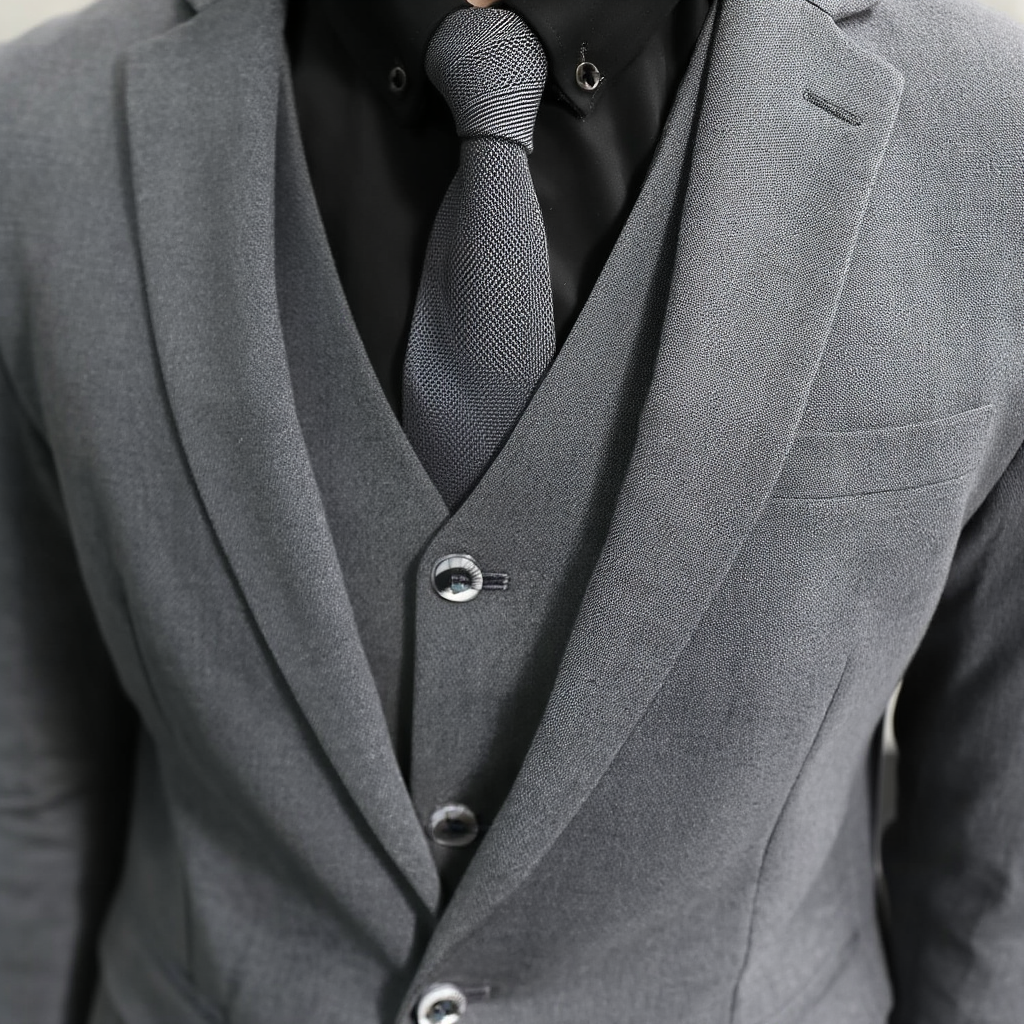 Élan TrioPro | Costume Trois Pièces Homme Slim Fit avec Veste, Gilet et Pantalon | Élégance Professionnelle 4