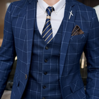 Trio Carreaux Moderne | Costume Homme 3 Pièces avec Motif Distinctif | Élégance pour Mariage 4