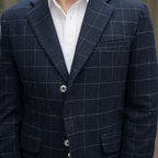 Veste Élégante pour Homme | Veste Carreaux Bleu Marine Ajustée avec Détails Contemporains | Polyvalente pour Bureau et Sorties 5