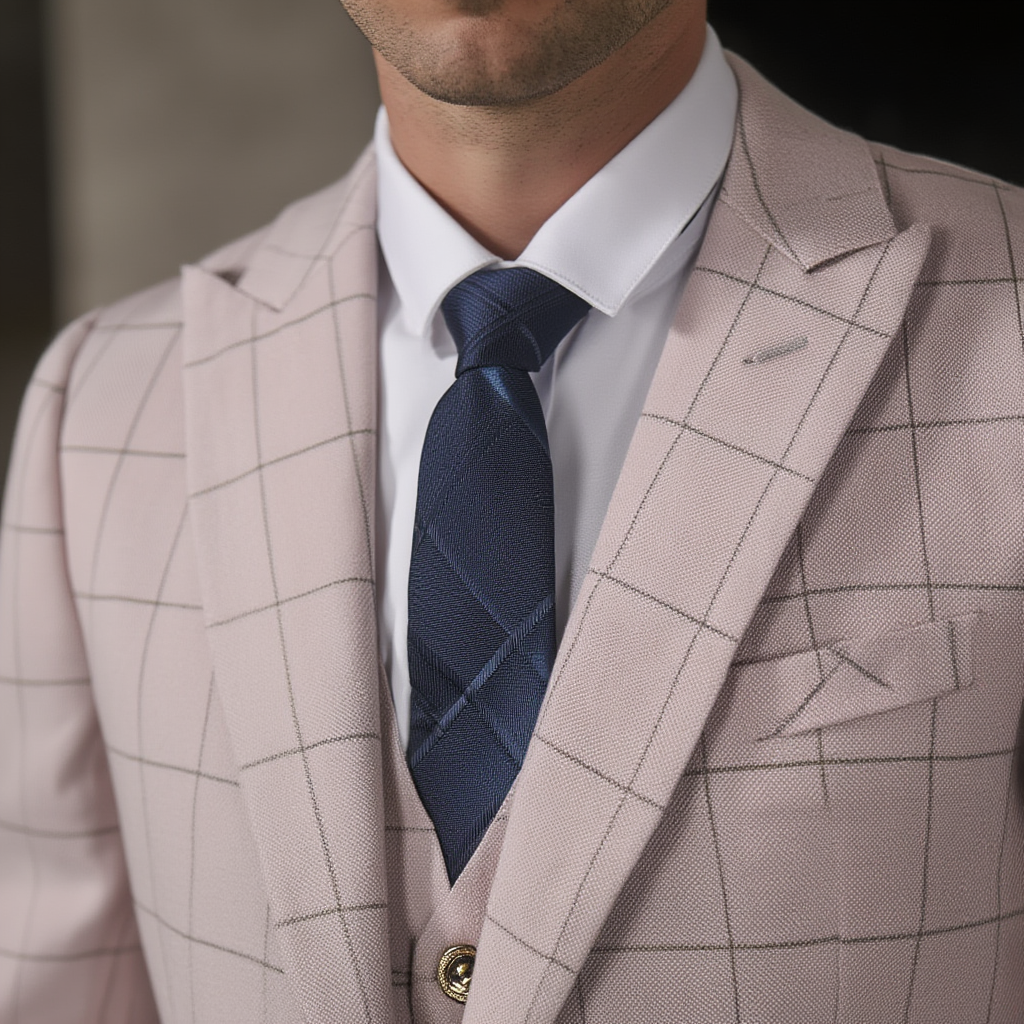 Costume Trois Pièces Classique à Carreaux pour Homme avec Coupe Slim Fit | Élégance Moderne pour Événements Formels 5