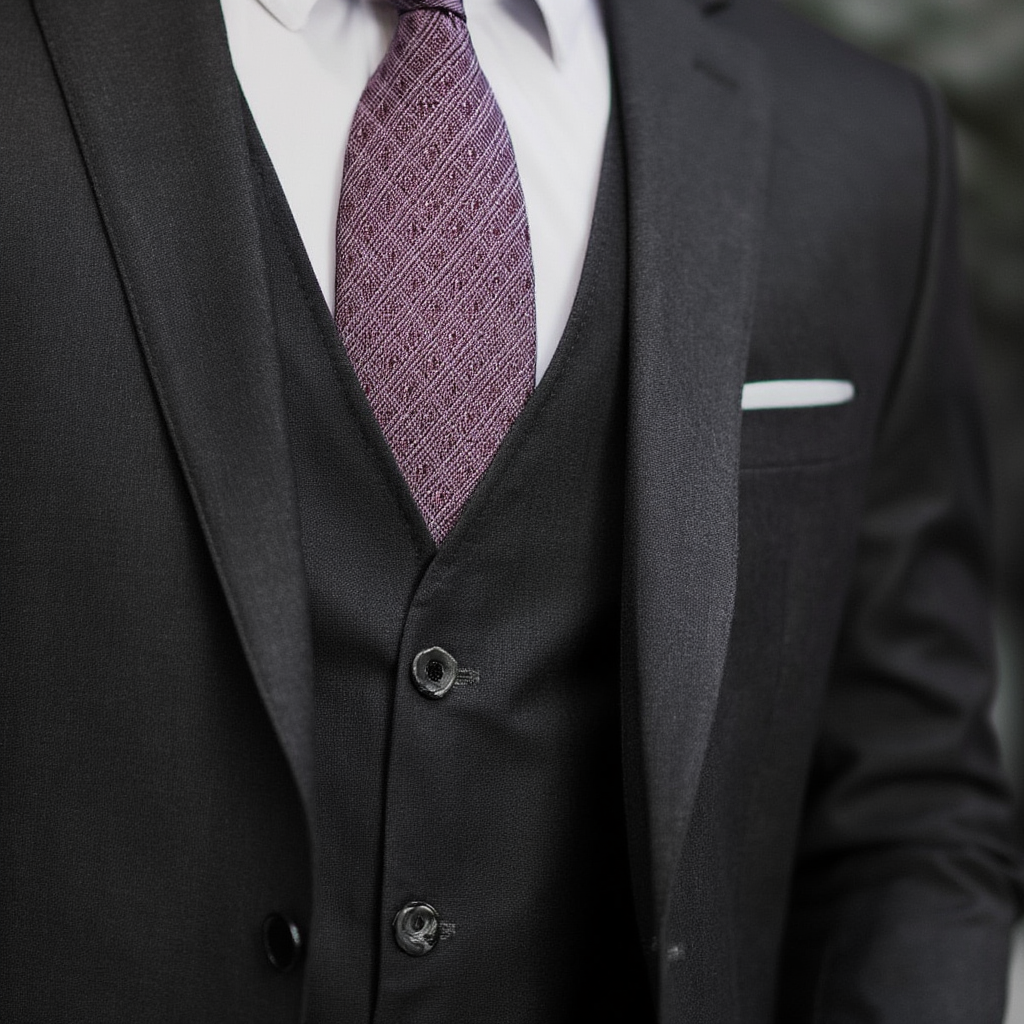 Costume 3 Pièces Homme | Blazer Ajusté avec Gilet pour Mariage et Événements Formels 4