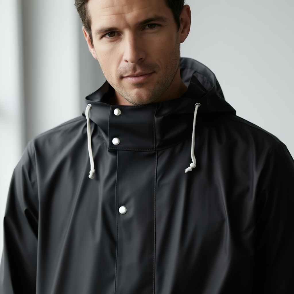 Trench Minimaliste | Imperméable Long avec Capuche Intégrée | Élégance Urbaine pour Mi-Saison 4