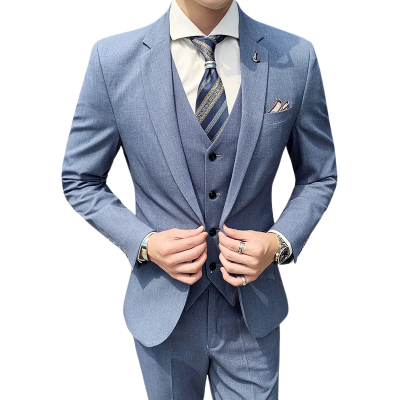 Costume 3 Pièces Homme en Polyviscose avec Coupe Slim Fit | Élégance Moderne pour Toutes Occasions 7