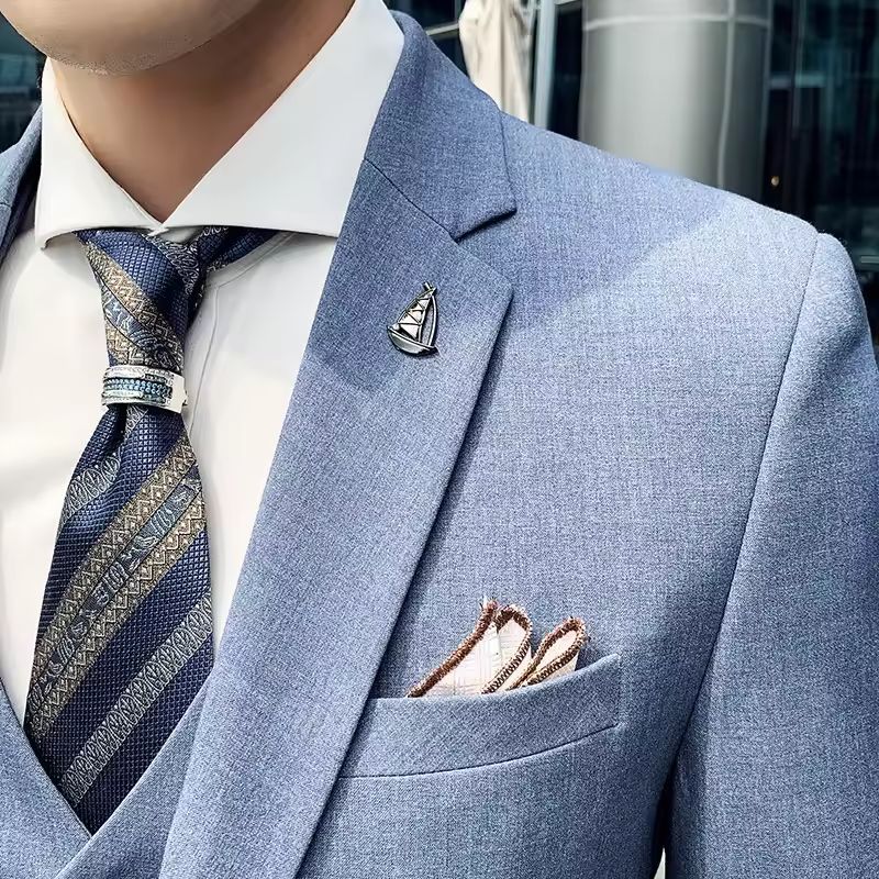 Costume 3 Pièces Homme en Polyviscose avec Coupe Slim Fit | Élégance Moderne pour Toutes Occasions 9