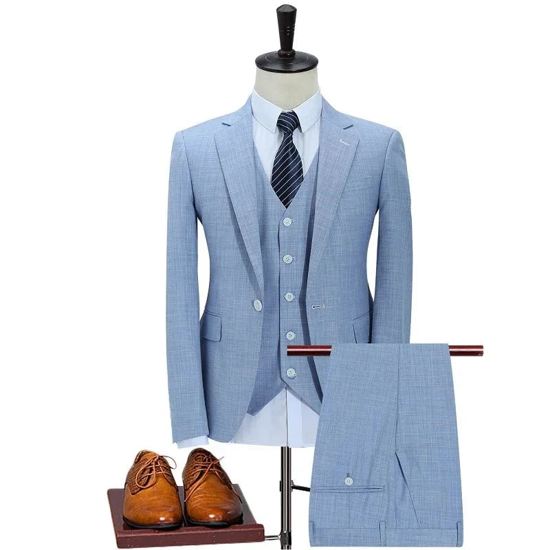 Costume 3 Pièces Homme Slim Fit en Polyester avec Finitions Impeccables | Élégance Polyvalente 3