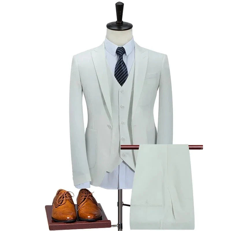 Costume 3 Pièces Homme Slim Fit en Polyester avec Finitions Impeccables | Élégance Polyvalente 9