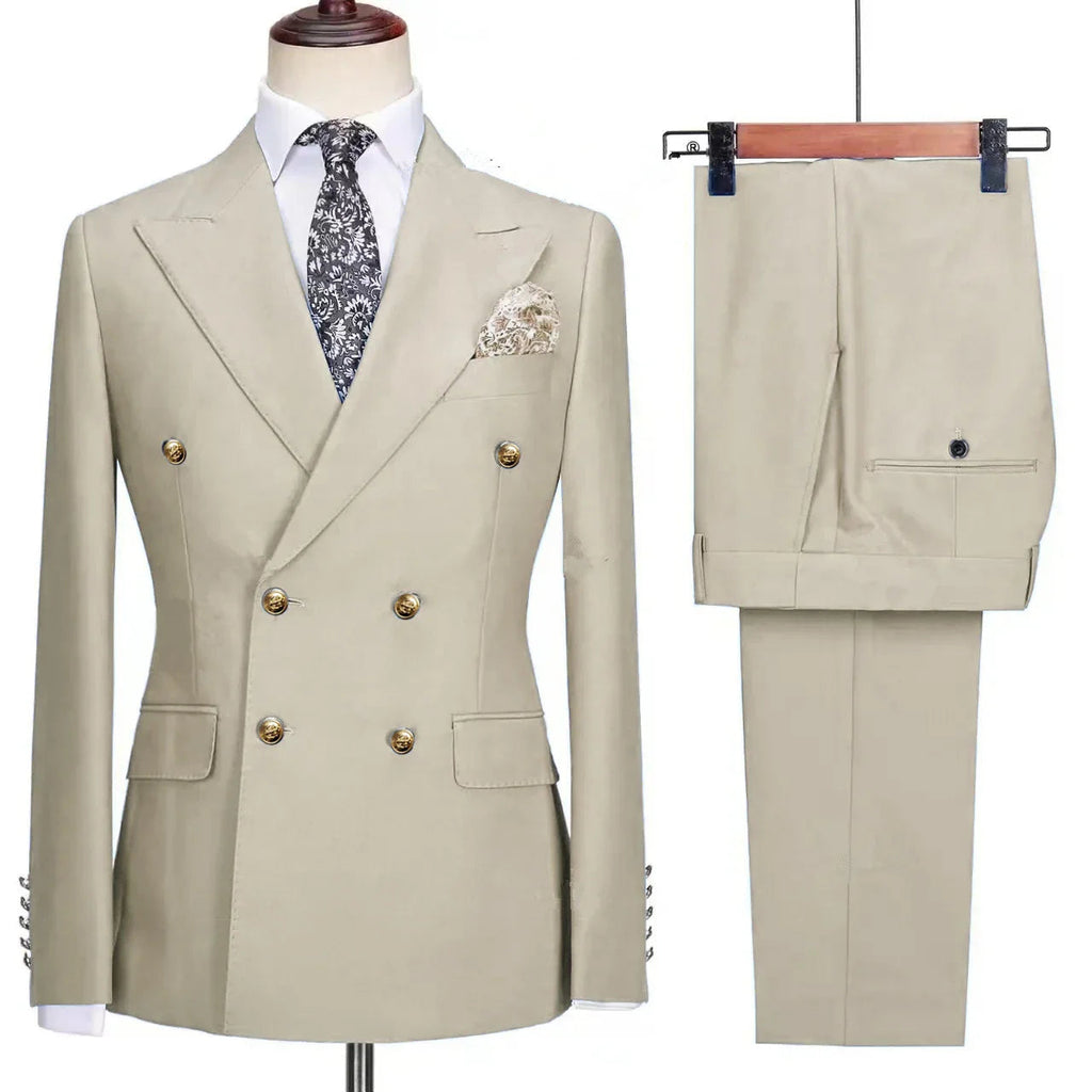 Costume Homme Classique avec Design Croisé Élégant | Parfait pour Mariage et Événements Formels 17