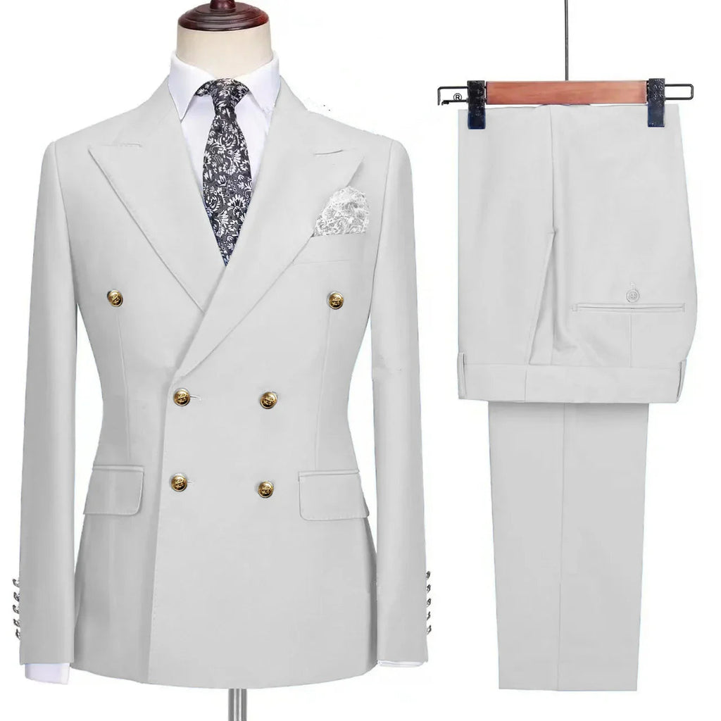 Costume Homme Classique avec Design Croisé Élégant | Parfait pour Mariage et Événements Formels 19