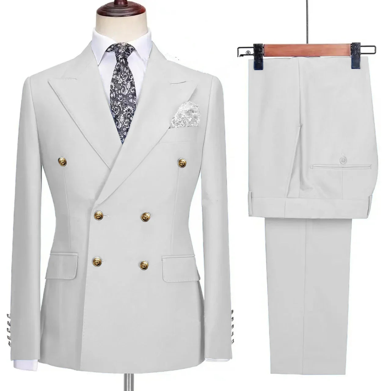 Costume Homme Classique avec Design Croisé Élégant | Parfait pour Mariage et Événements Formels 19