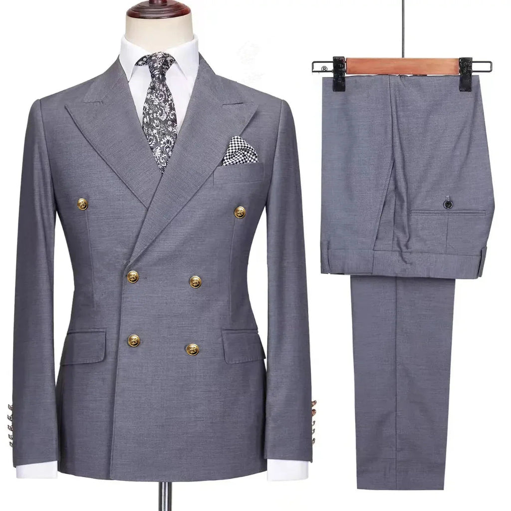 Costume Homme Classique avec Design Croisé Élégant | Parfait pour Mariage et Événements Formels 20