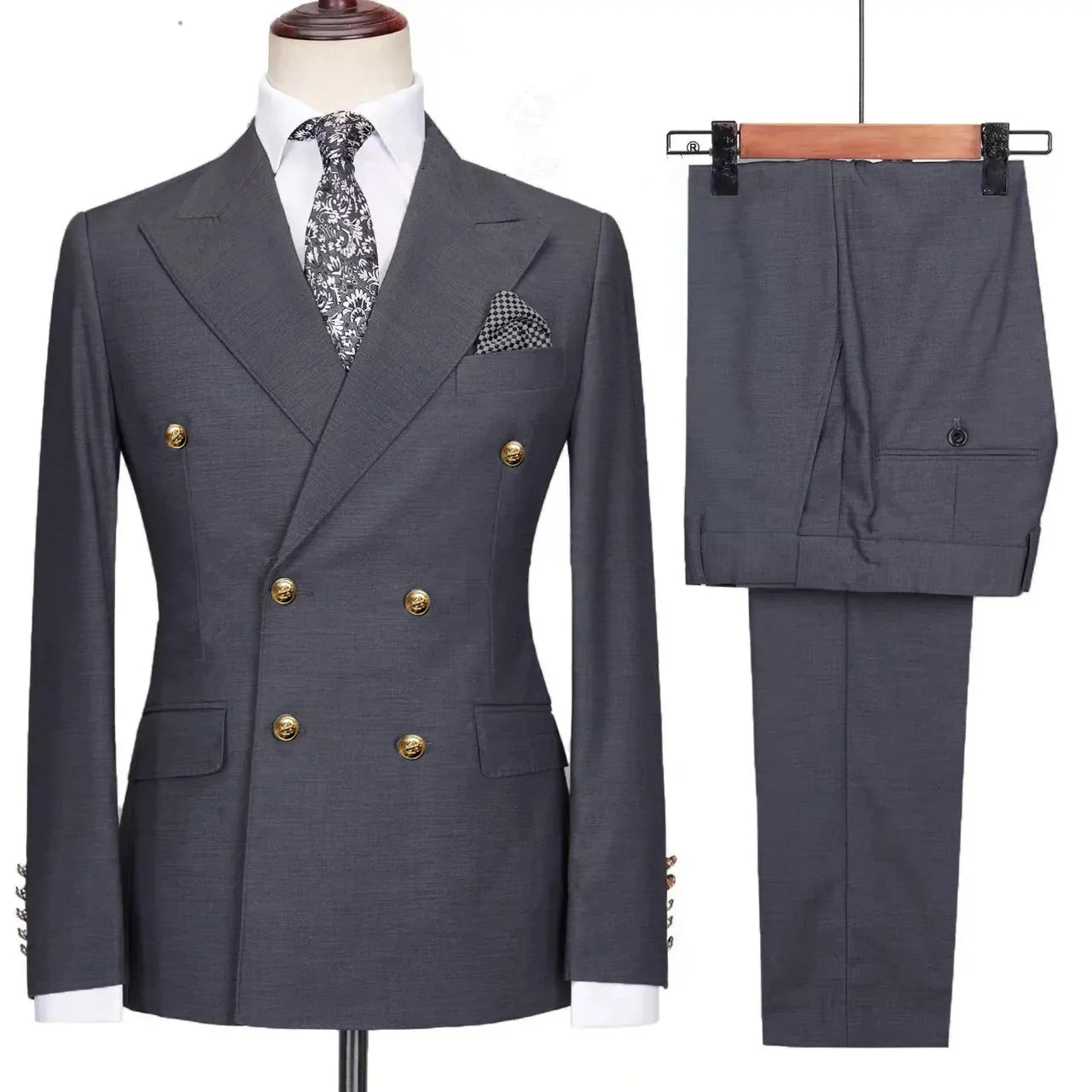 Costume Homme Classique avec Design Croisé Élégant | Parfait pour Mariage et Événements Formels 21
