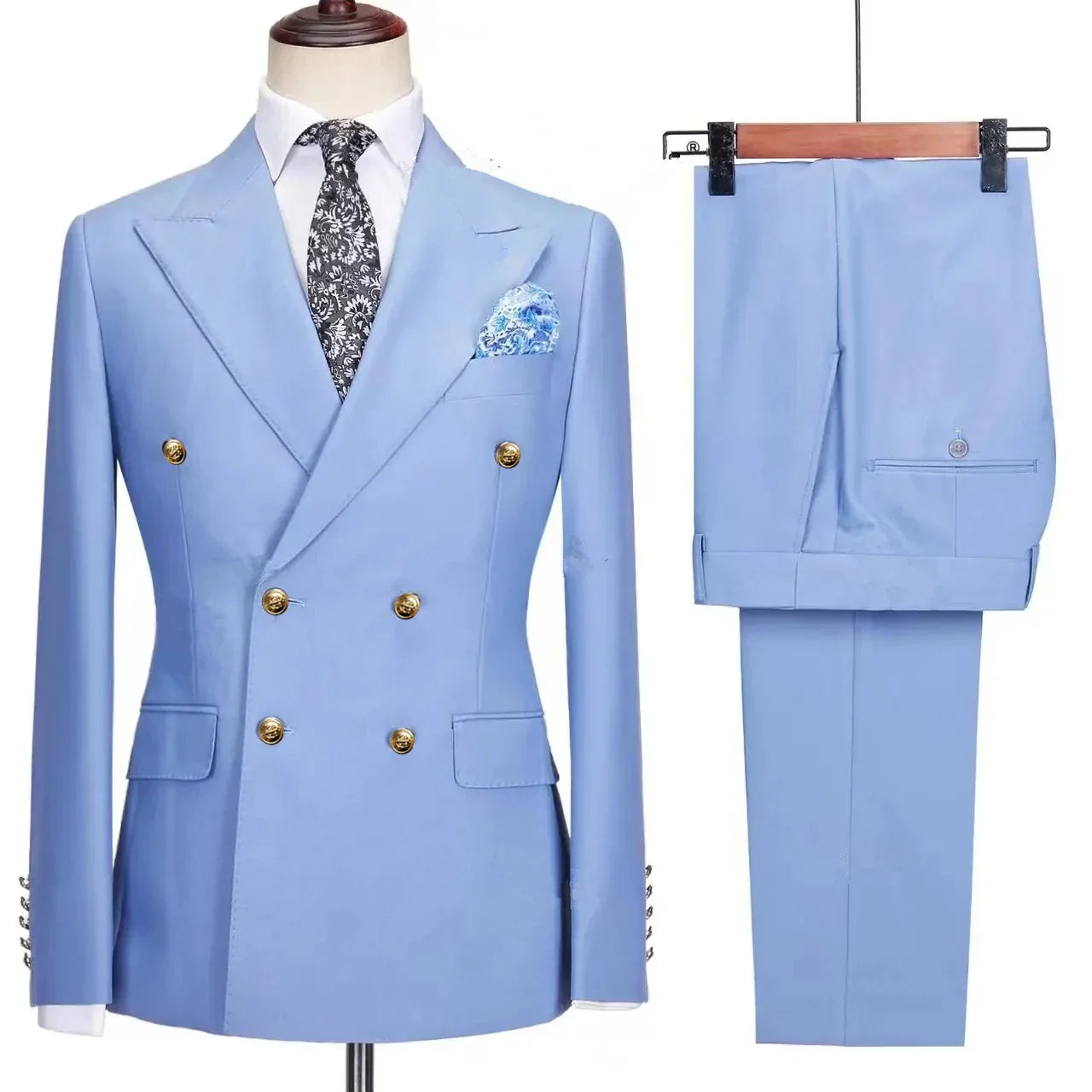 Costume Homme Classique avec Design Croisé Élégant | Parfait pour Mariage et Événements Formels 22