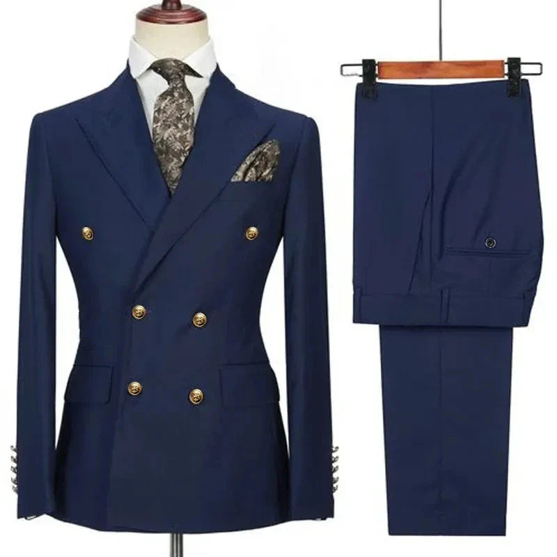 Costume Homme Classique avec Design Croisé Élégant | Parfait pour Mariage et Événements Formels 23