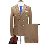 Costume Homme Élégant avec Design Croisé en Polyester et Polyamide pour Confort et Style 25