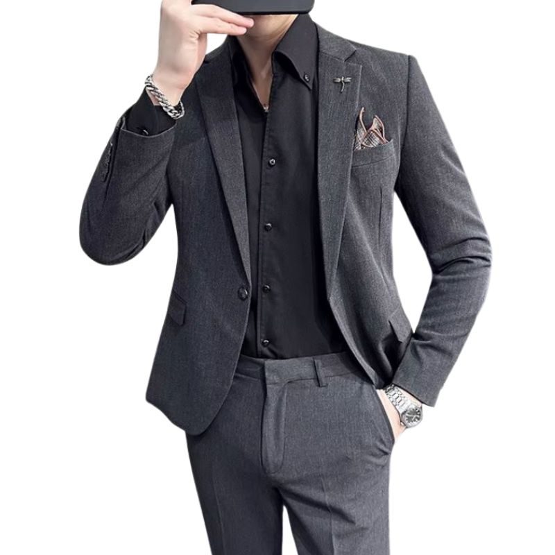 Costume Homme Mariage Slim 2 Pièces en Polyester avec Drapé Fluide | Élégance et Confort pour Événements Formels 6