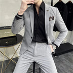 Costume Homme Mariage Slim 2 Pièces en Polyester avec Drapé Fluide | Élégance et Confort pour Événements Formels 10