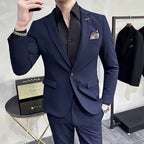 Costume Homme Mariage Slim 2 Pièces en Polyester avec Drapé Fluide | Élégance et Confort pour Événements Formels 13