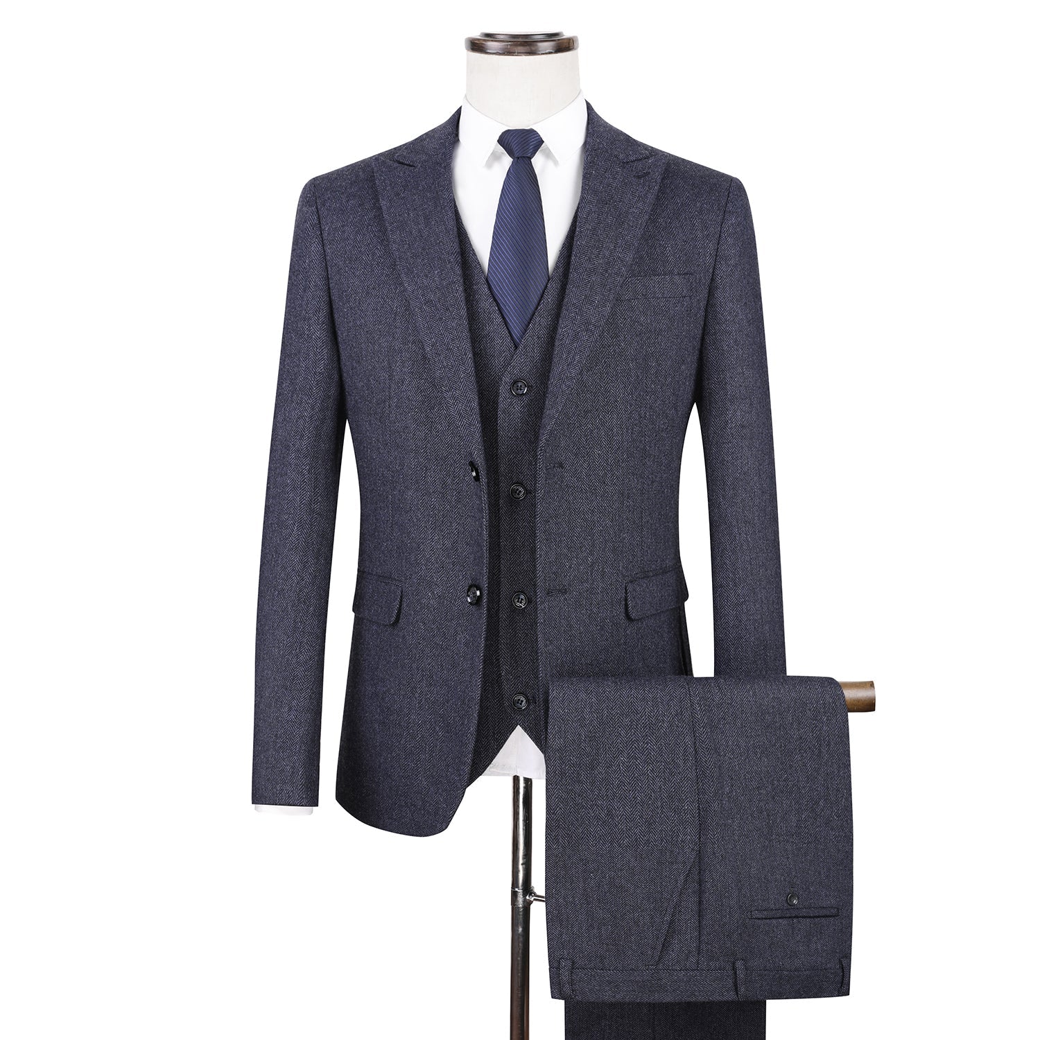 Arthur | Costume Trois Pièces en Tweed avec Blazer et Gilet | Élégance Masculine pour Automne-Hiver 10