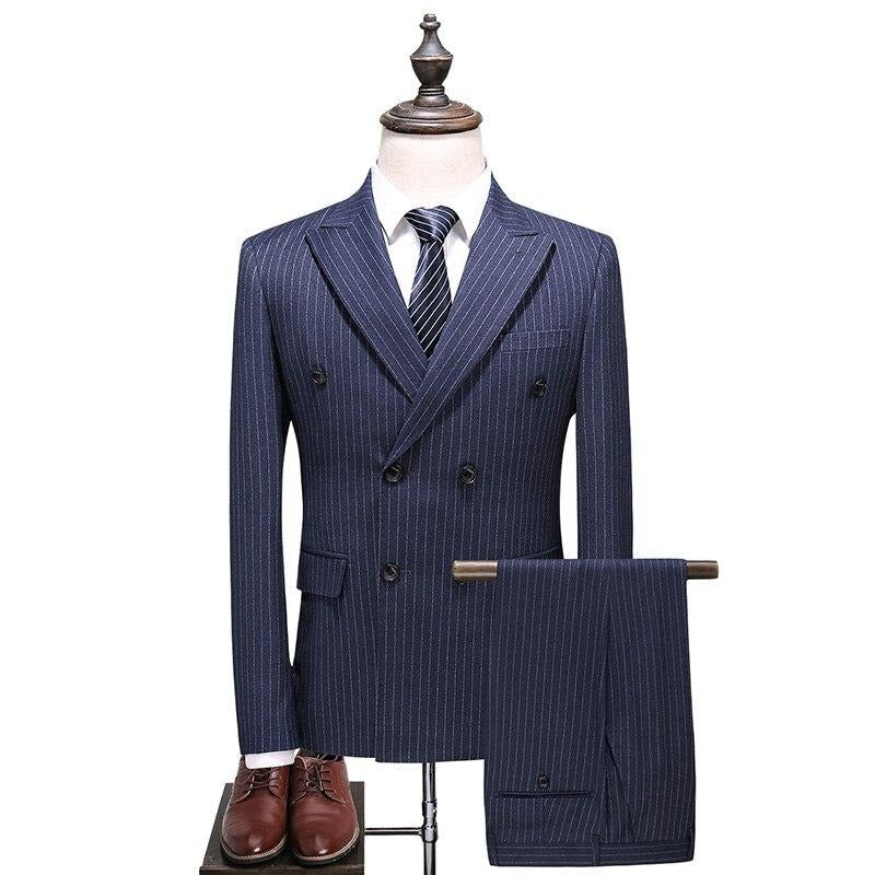 Costume Trois Pièces Élégant avec Blazer à Bouton Unique et Gilet en Tweed 6