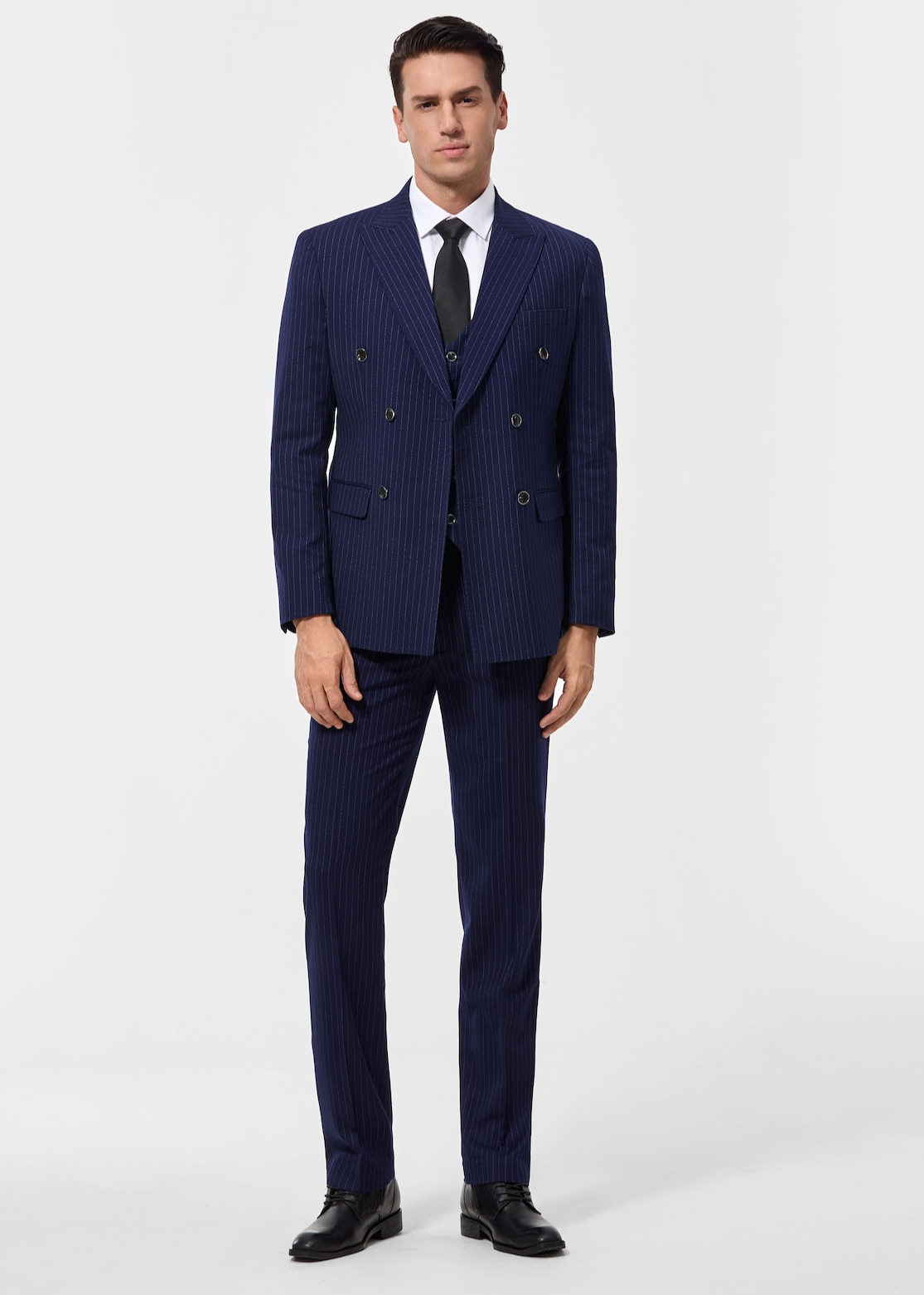 Costume Trois Pièces Élégant avec Blazer à Bouton Unique et Gilet en Tweed 7