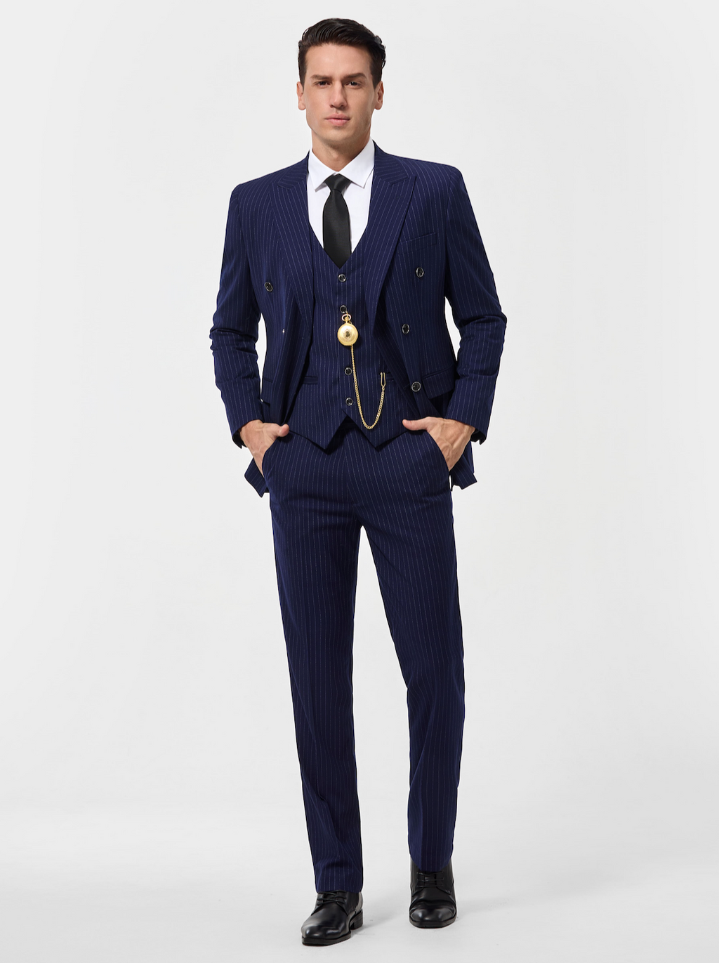 Costume Trois Pièces Élégant avec Blazer à Bouton Unique et Gilet en Tweed 8