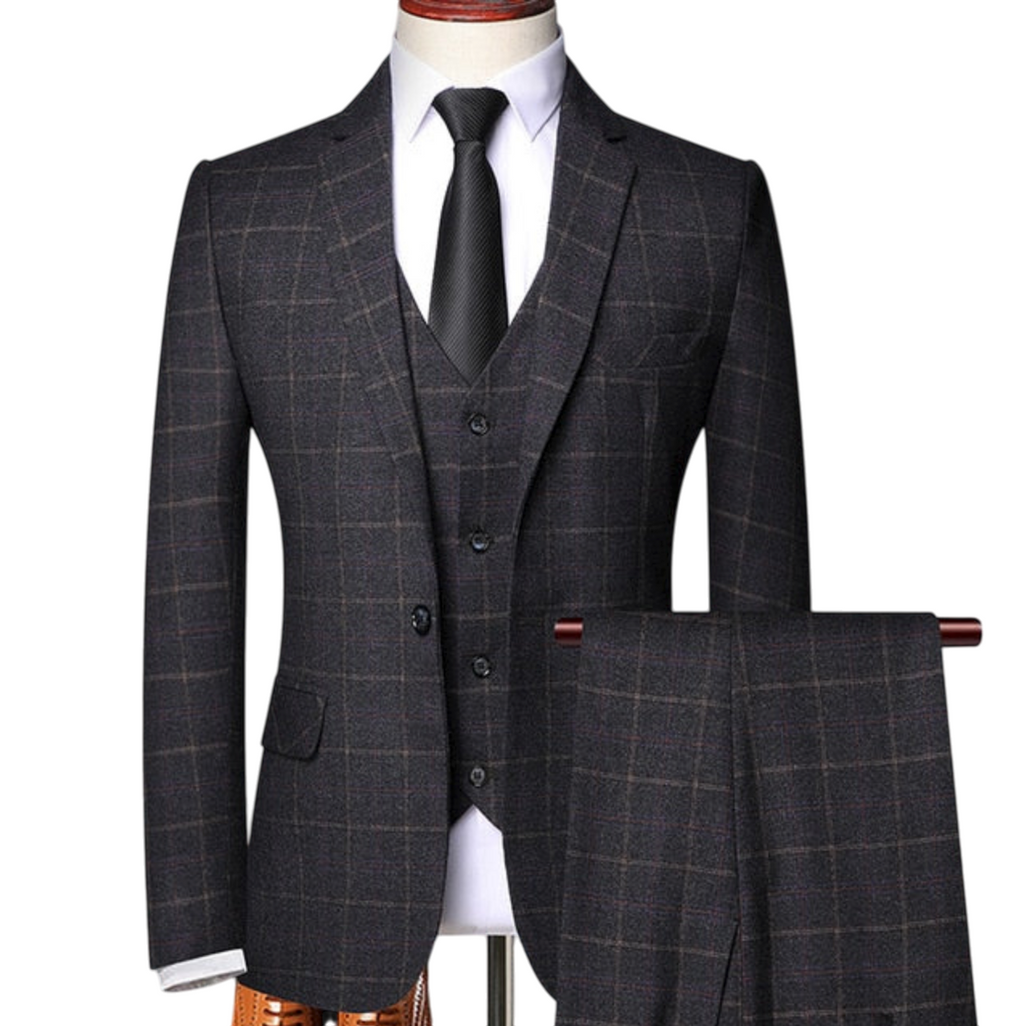 Costume Shelby | Costume Trois Pièces en Tweed Mélangé avec Blazer et Gilet | Élégance Moderne pour Toutes les Occasions 10