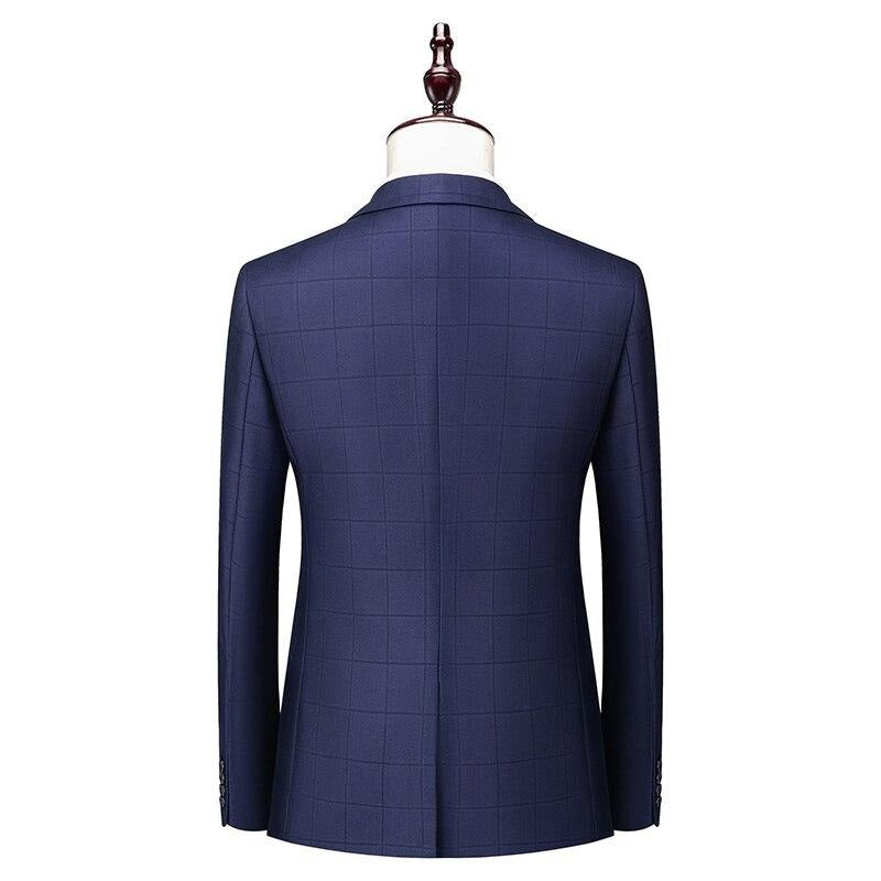 Costume Trois Pièces Élégant avec Blazer Ajusté et Motif Carreaux pour Style Polyvalent 10