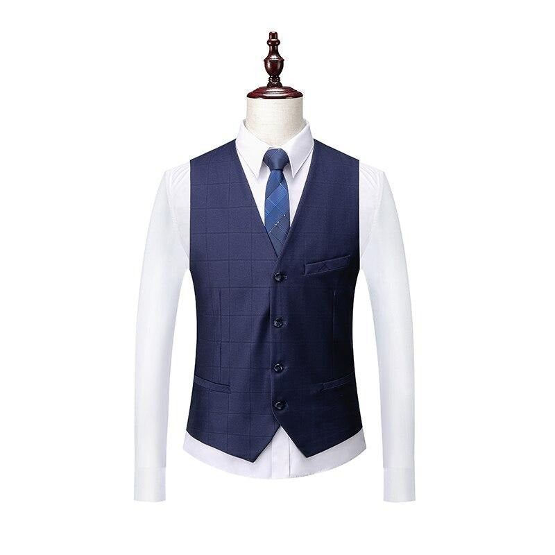 Costume Trois Pièces Élégant avec Blazer Ajusté et Motif Carreaux pour Style Polyvalent 11