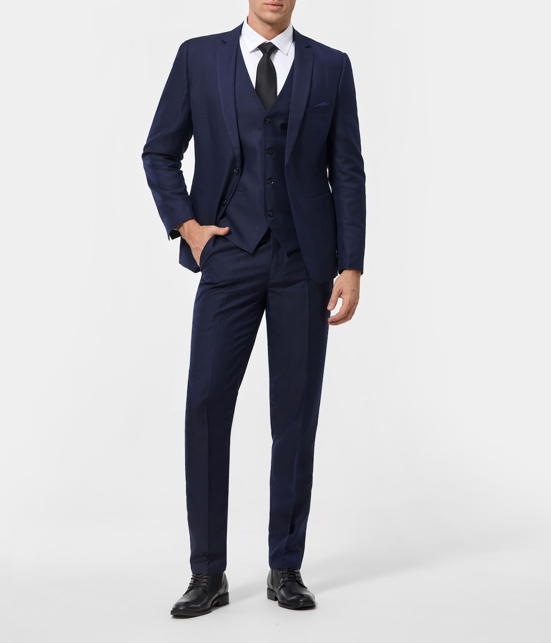 Costume Trois Pièces Élégant avec Blazer Ajusté et Motif Carreaux pour Style Polyvalent 13