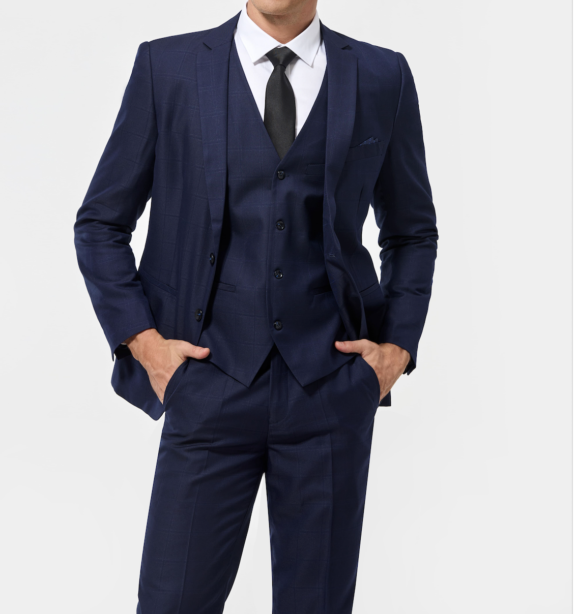 Costume Trois Pièces Élégant avec Blazer Ajusté et Motif Carreaux pour Style Polyvalent 14