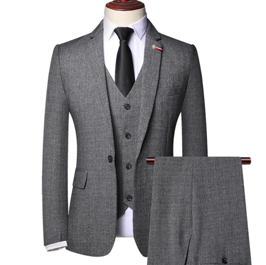 Élégance Masculine | Costume Trois Pièces en Tweed avec Gilet Intégré | Charisme et Style 1