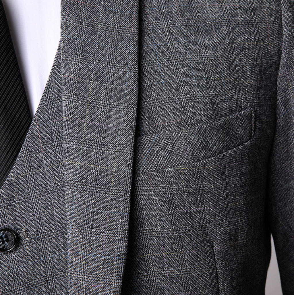 Élégance Masculine | Costume Trois Pièces en Tweed avec Gilet Intégré | Charisme et Style 2
