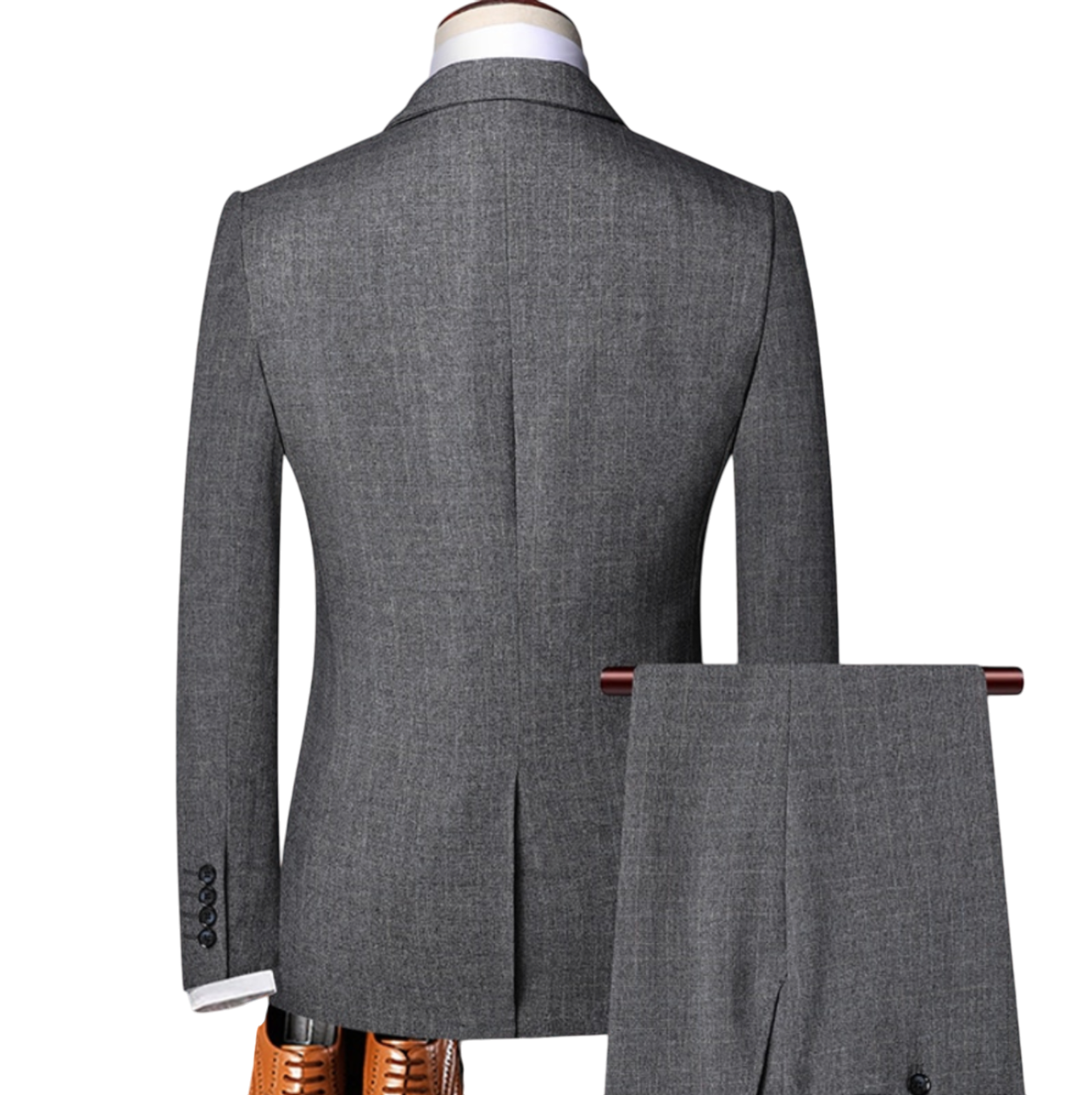 Élégance Masculine | Costume Trois Pièces en Tweed avec Gilet Intégré | Charisme et Style 4