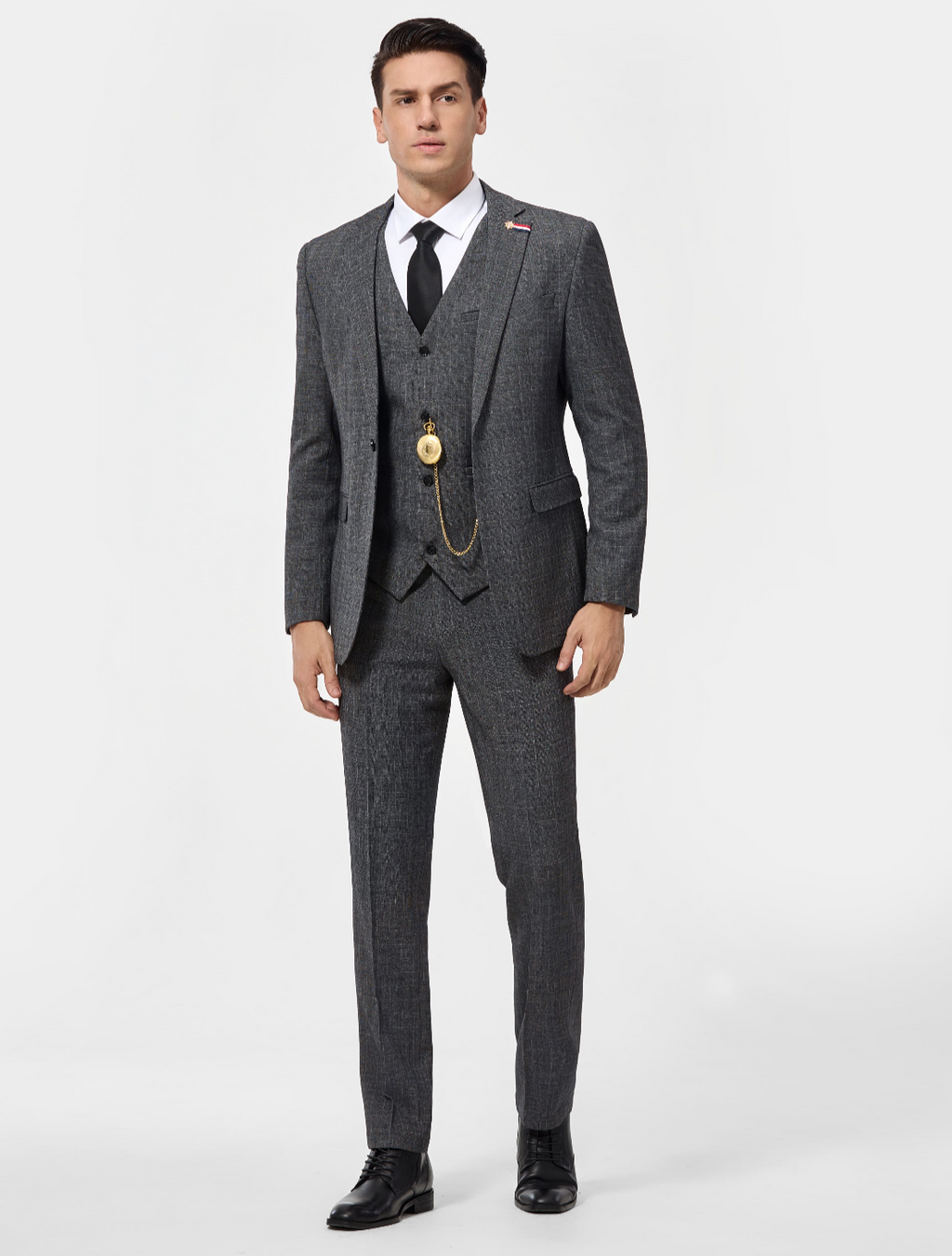 Élégance Masculine | Costume Trois Pièces en Tweed avec Gilet Intégré | Charisme et Style 6