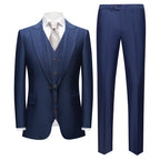 Ensemble Costume Trois Pièces Élégant avec Blazer Ajusté et Gilet pour Hommes 8