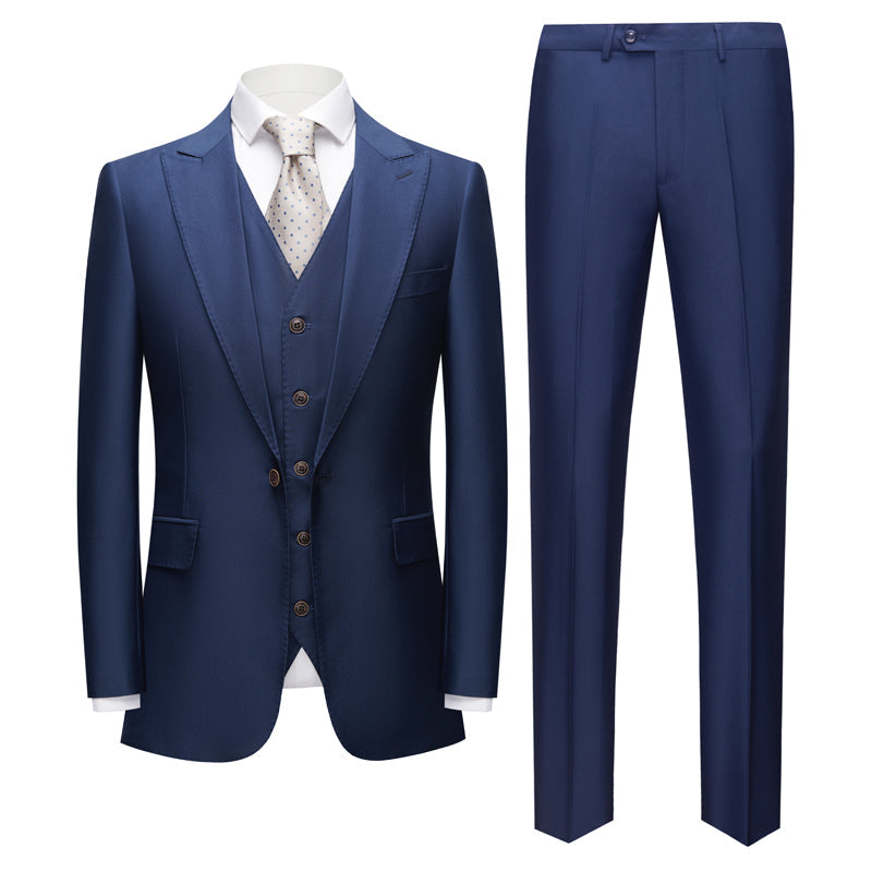 Ensemble Costume Trois Pièces Élégant avec Blazer Ajusté et Gilet pour Hommes 8