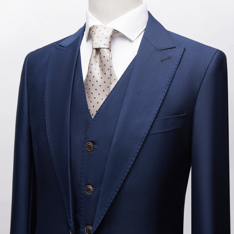 Ensemble Costume Trois Pièces Élégant avec Blazer Ajusté et Gilet pour Hommes 9