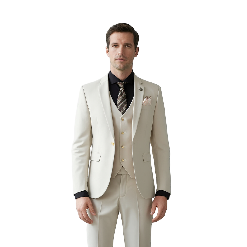 Costume 3 Pièces Homme en Polyviscose avec Coupe Slim Fit | Élégance Moderne pour Toutes Occasions 4