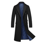 Manteau Long Élégant en Laine avec Doublure Bleue | Style Intemporel pour Confiance et Charisme 1